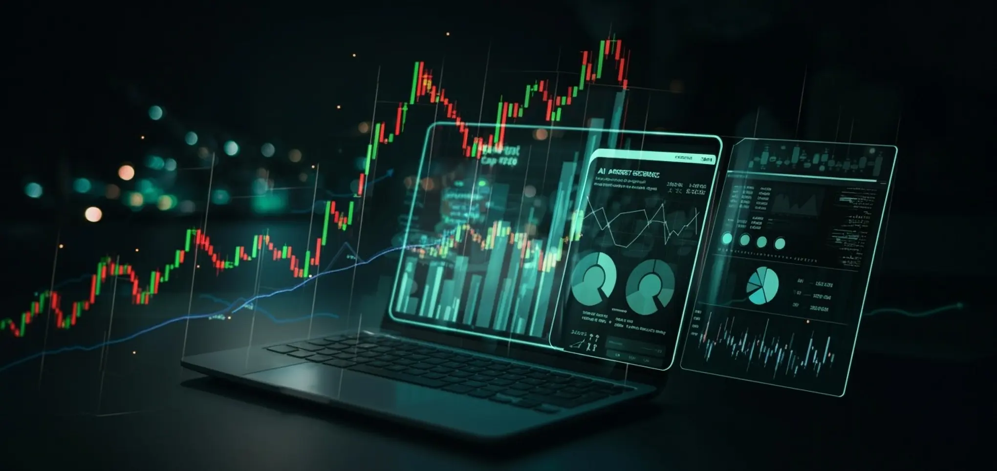 laptop with spreadsheets and charts